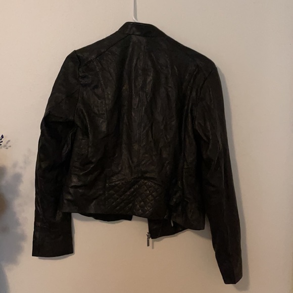 Cole Hahn Black Genuine Leather Jacket - Picture 4 of 10